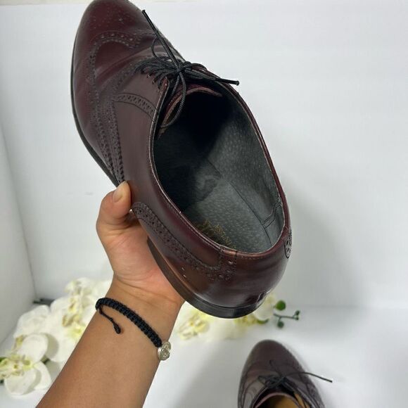 Hanover Mens Wingtip Dress Shoes size 11 Burgundy main image 12